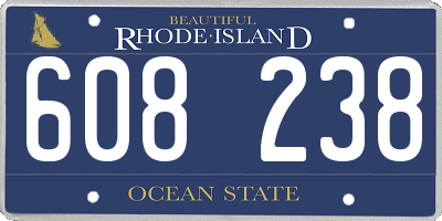 RI license plate 608238