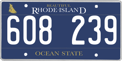 RI license plate 608239