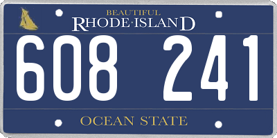 RI license plate 608241