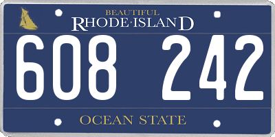 RI license plate 608242