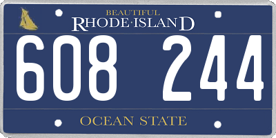 RI license plate 608244