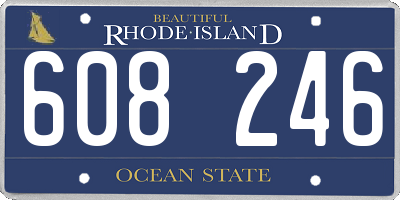 RI license plate 608246