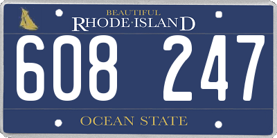 RI license plate 608247