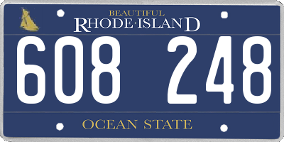 RI license plate 608248