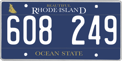 RI license plate 608249
