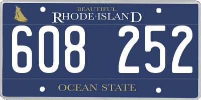 RI license plate 608252
