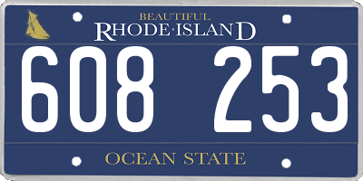 RI license plate 608253