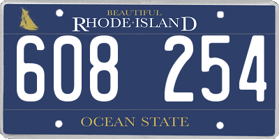 RI license plate 608254