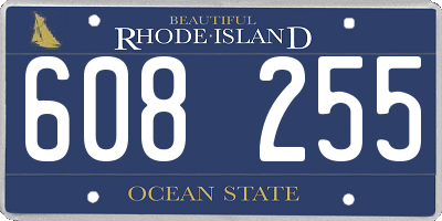 RI license plate 608255