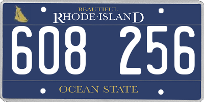 RI license plate 608256