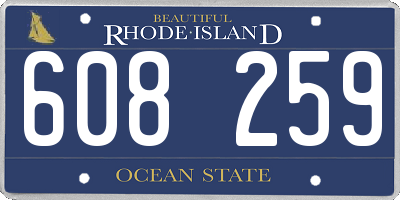 RI license plate 608259