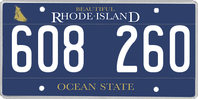 RI license plate 608260