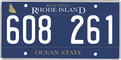 RI license plate 608261