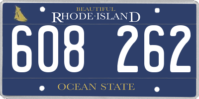 RI license plate 608262