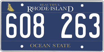 RI license plate 608263