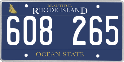 RI license plate 608265