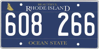 RI license plate 608266