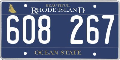 RI license plate 608267