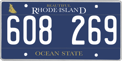 RI license plate 608269
