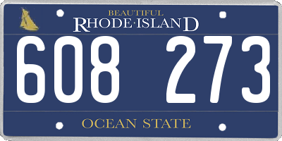 RI license plate 608273
