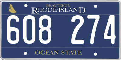 RI license plate 608274