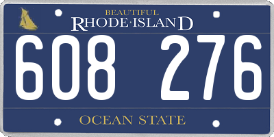 RI license plate 608276
