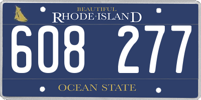 RI license plate 608277