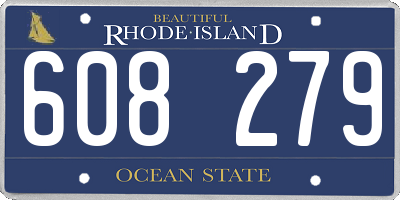 RI license plate 608279