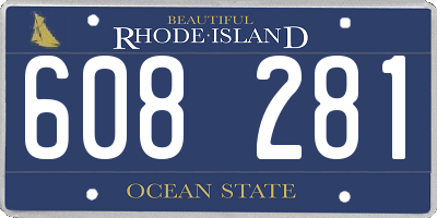RI license plate 608281