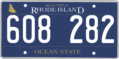 RI license plate 608282