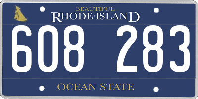 RI license plate 608283