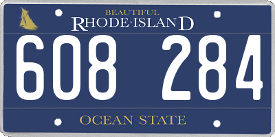 RI license plate 608284