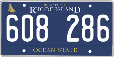 RI license plate 608286