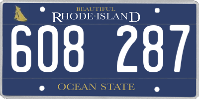 RI license plate 608287