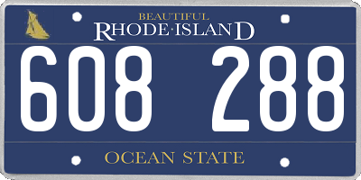 RI license plate 608288