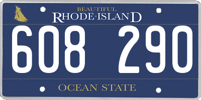 RI license plate 608290