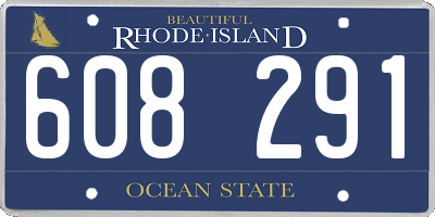 RI license plate 608291