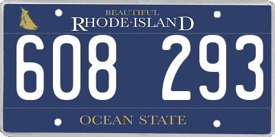 RI license plate 608293