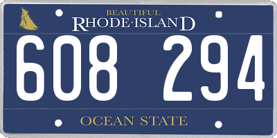 RI license plate 608294