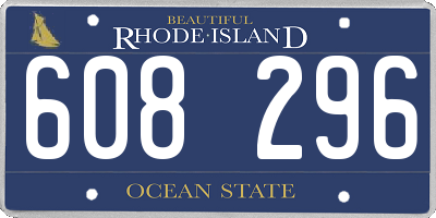 RI license plate 608296