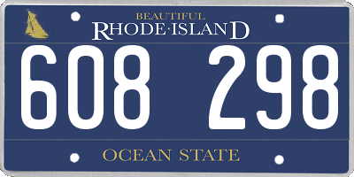 RI license plate 608298
