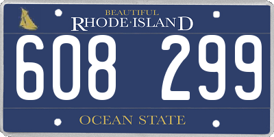 RI license plate 608299