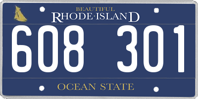 RI license plate 608301