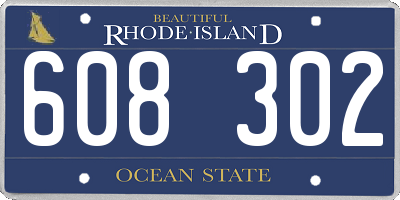 RI license plate 608302