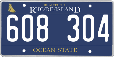 RI license plate 608304