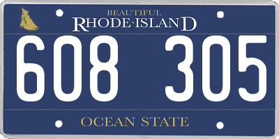 RI license plate 608305