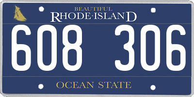 RI license plate 608306