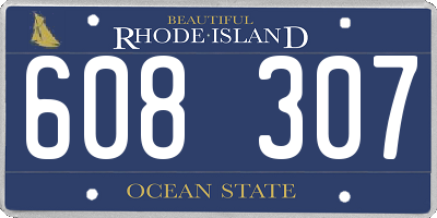 RI license plate 608307