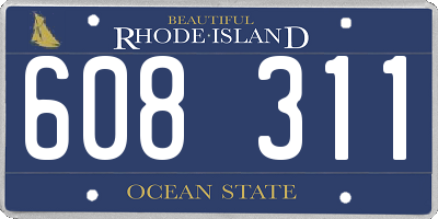 RI license plate 608311