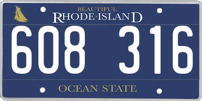 RI license plate 608316